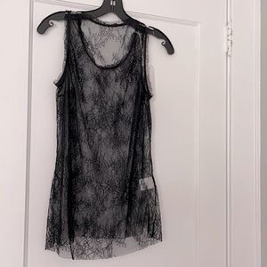 NWT Pinko C-clique big boy 3 lace top in black size M